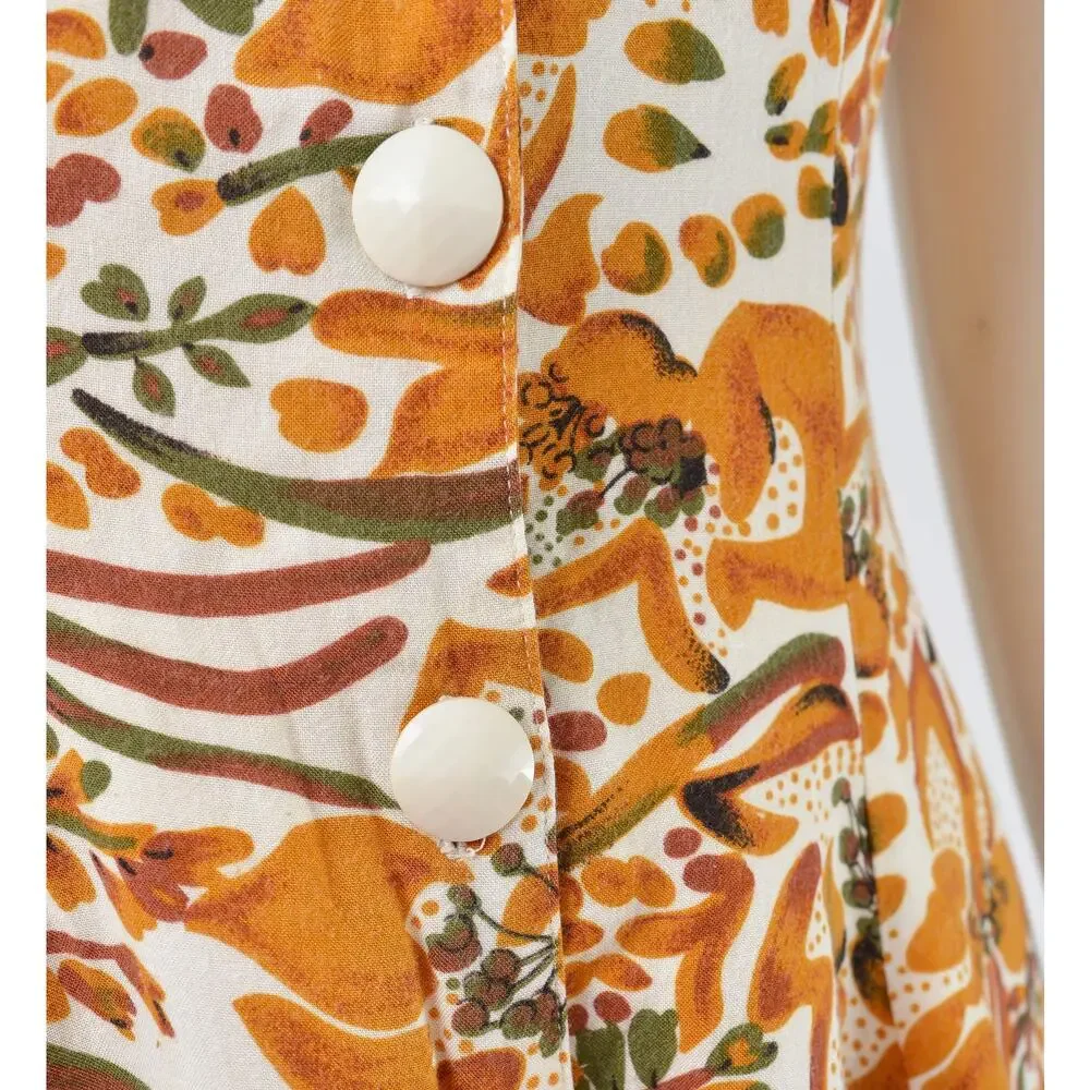 Vintage 90s Cream Floral Romper Full Wide Leg One Piece Jumper Playsuit XS S
